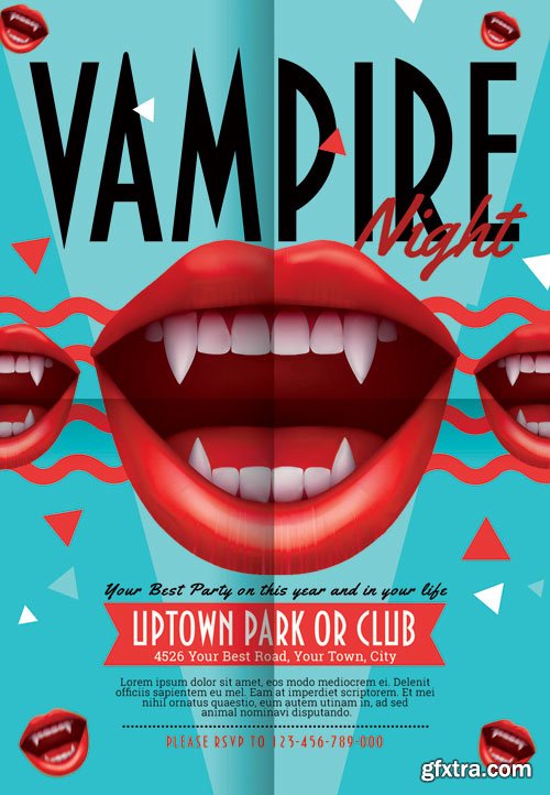 Vampire night - Premium flyer psd template