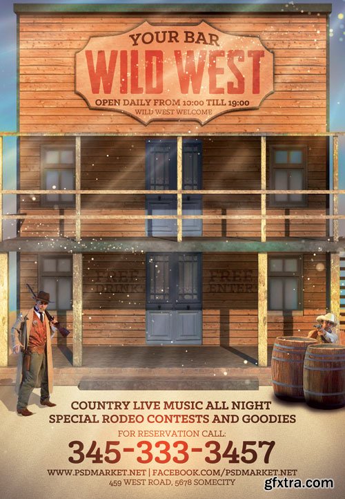 Wild west - Premium flyer psd template