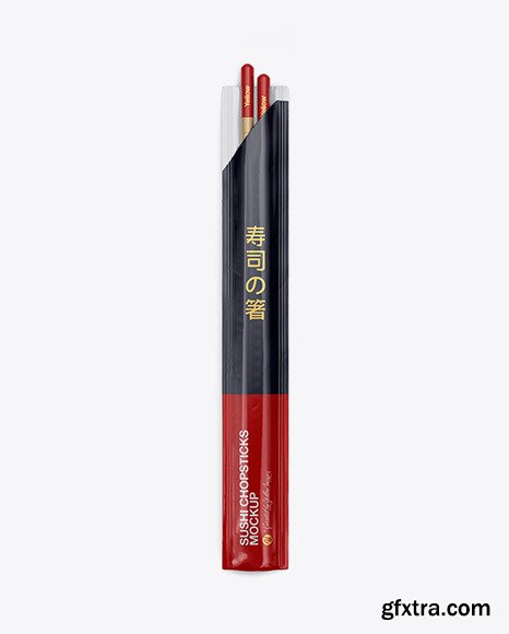 Chopsticks in Glossy Pack Mockup - Top View 48814