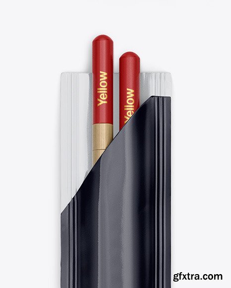 Chopsticks in Glossy Pack Mockup - Top View 48814