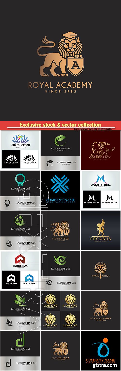 Logo vector template business set # 83