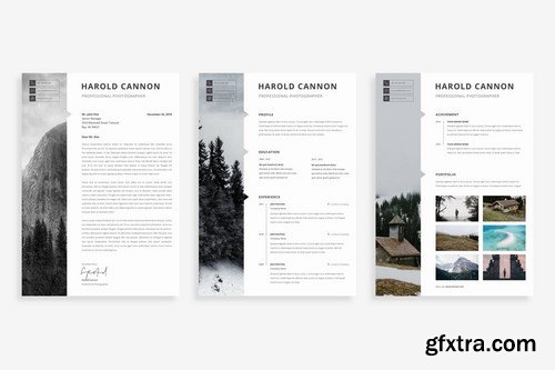 Monome - Professional Photographer Resume CV Set