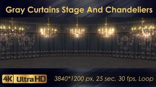 Udemy - Gray Curtains Stage With Chandeliers