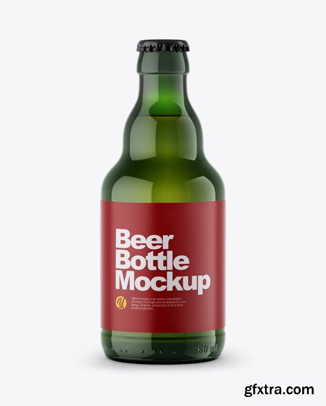 Green Beer Bottle Mockup 48826