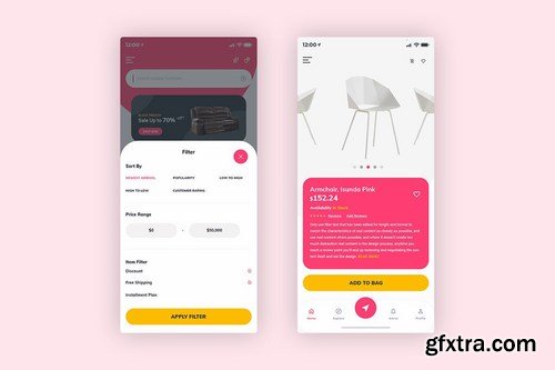 Furniture App UI Kit Light Version