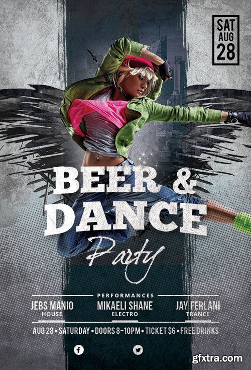 Dance Party Flyer Template PSD