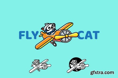 Cat Airplane - Mascot & Esport Logo