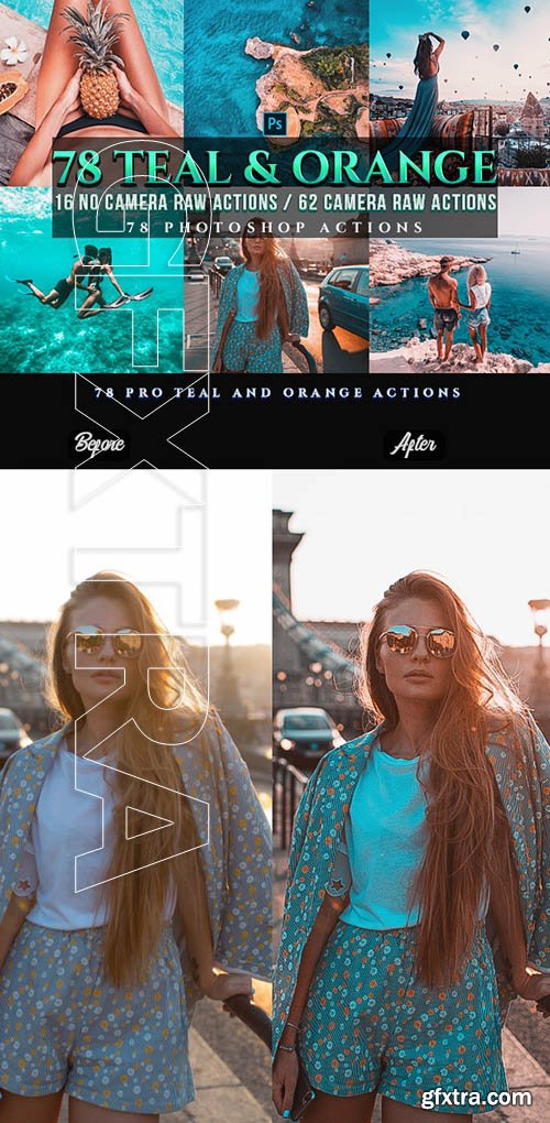 GraphicRiver - 72 PRO Orange & Teal Photoshop Actions 24495729