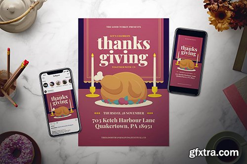 Thanksgiving Day Flyer Set