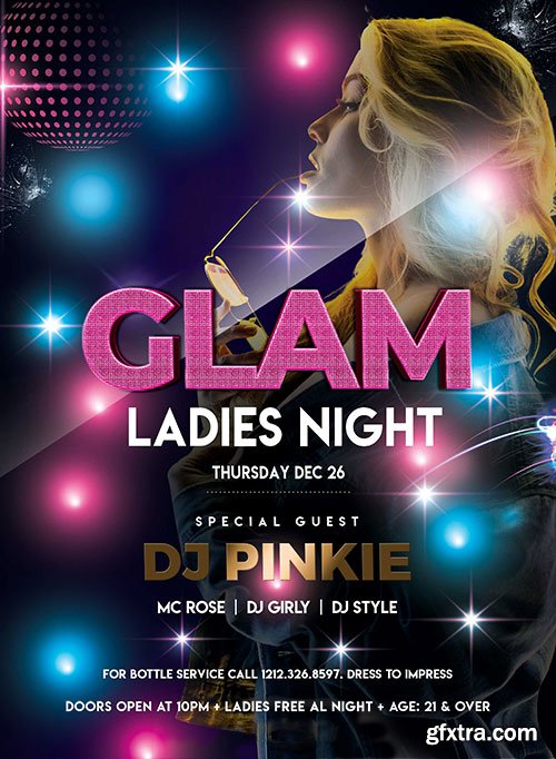 Glam Ladies Night PSD Flyer Template