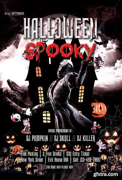 Halloween Spooky PSD Flyer Template