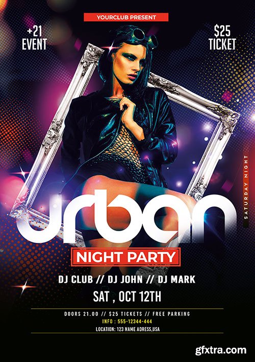 Ladies Urban Night Party PSD Flyer Template