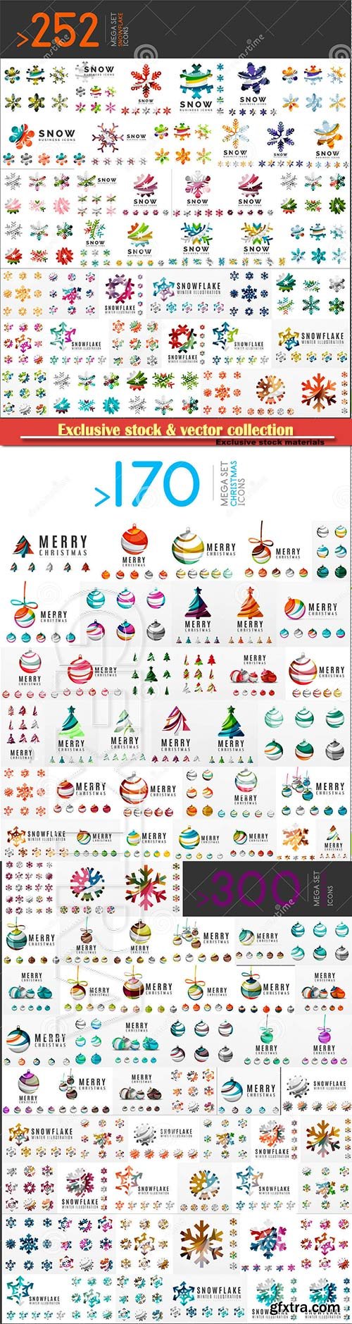 Mega set of Christmas Logos