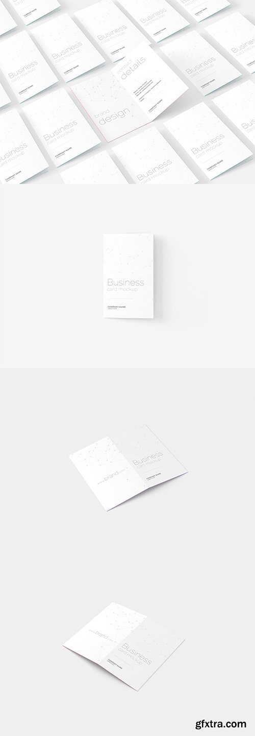 Folded Business Card Mockup Set