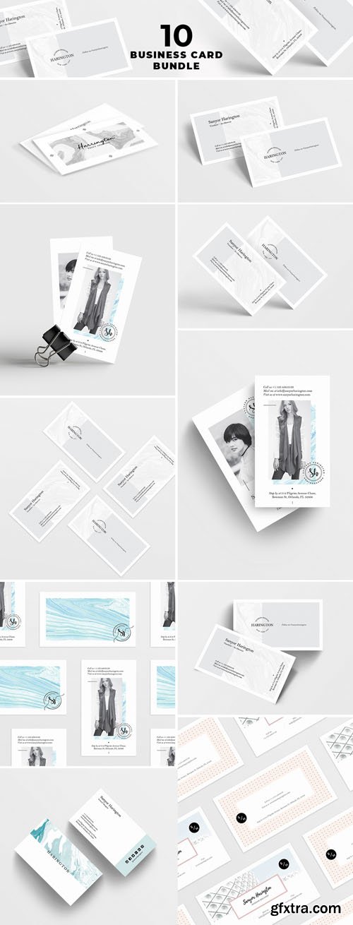 10 Business Card PSD Mockup Bundle