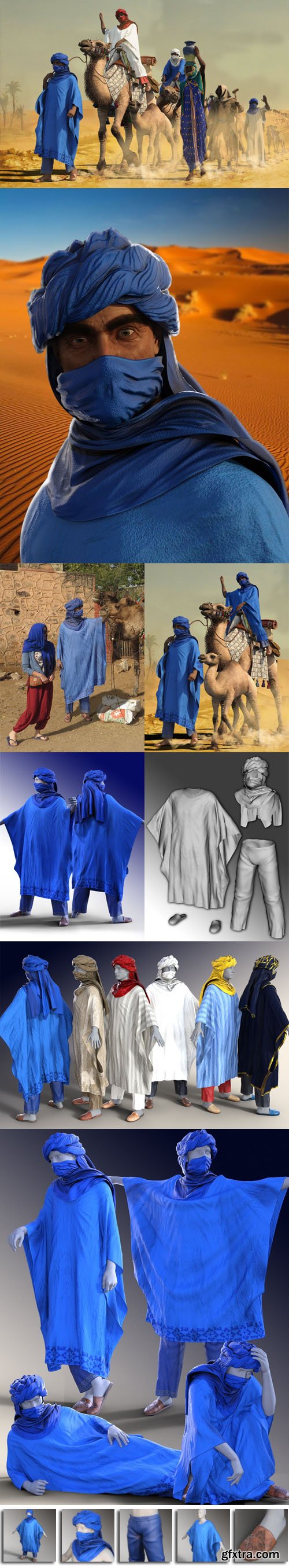 DAZ3D - dForce Moroccan Blue Man Outfit for Genesis 8 Male(s)