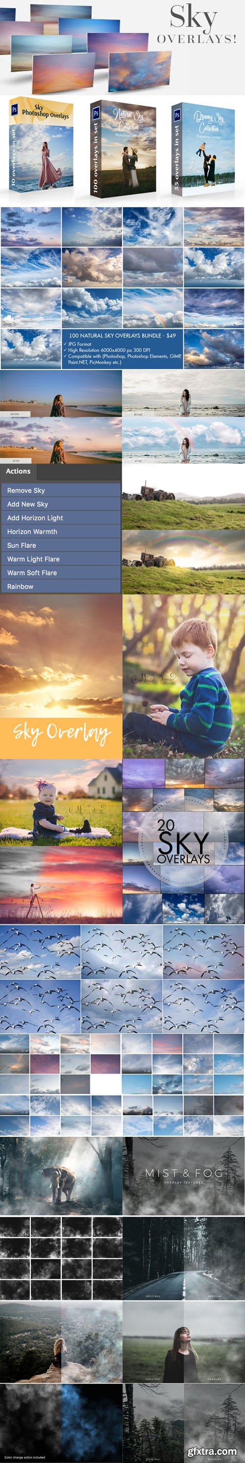 Big Bundle of Sky Overlay + Photoshop Actions for Photographers and Digital Artists