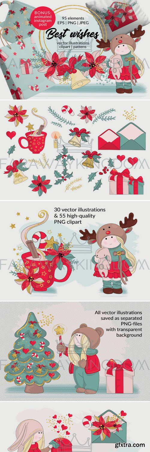 BEST WISHES Vector Pattern Animation Set 1777570