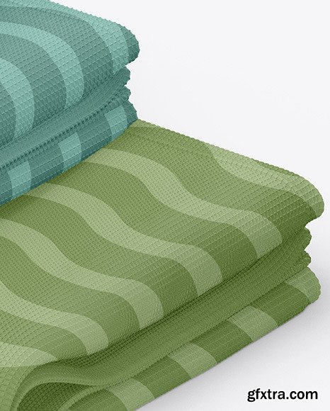 Three Waffle Towels Mockup 48884