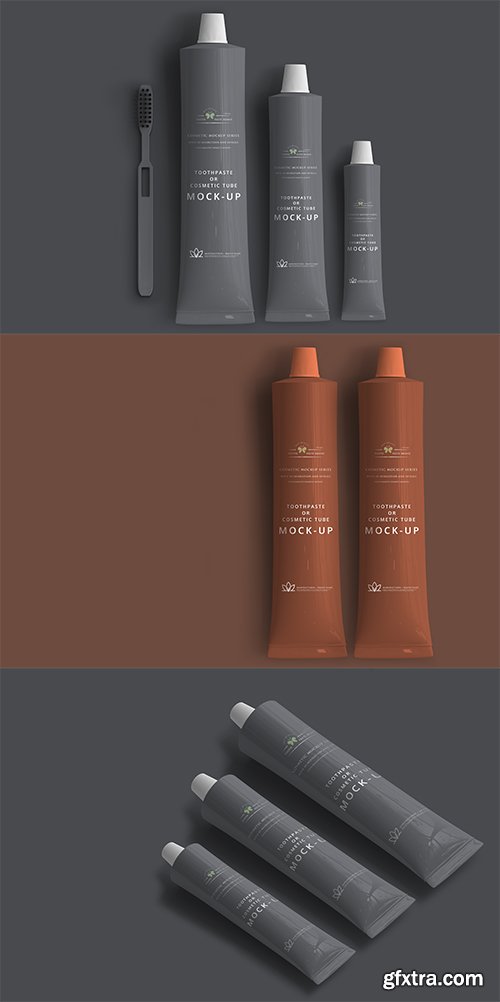 Toothpaste Cosmetic Tube PSD Mockup Pack