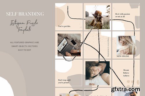 Instagram Branding Puzzle Template