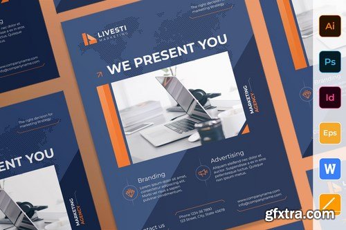 Marketing Agency Poster Flyer Business Card Brochure Bifold Trifold