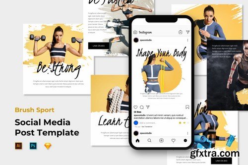 Brush Sport - Instagram Post Feed PSD Template