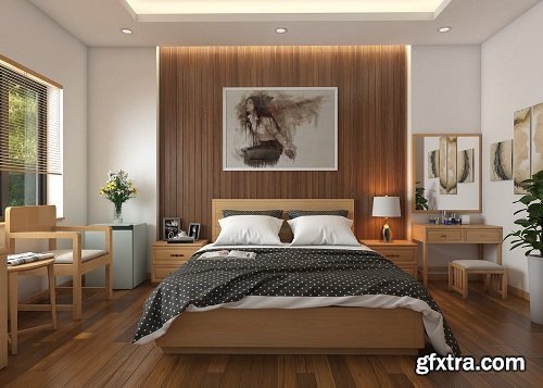 Modern Bedroom Interior Scene 49