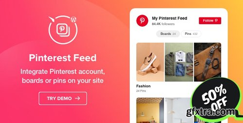 CodeCanyon - Pinterest Feed v1.1.0 - WordPress Pinterest Feed plugin - 23389883