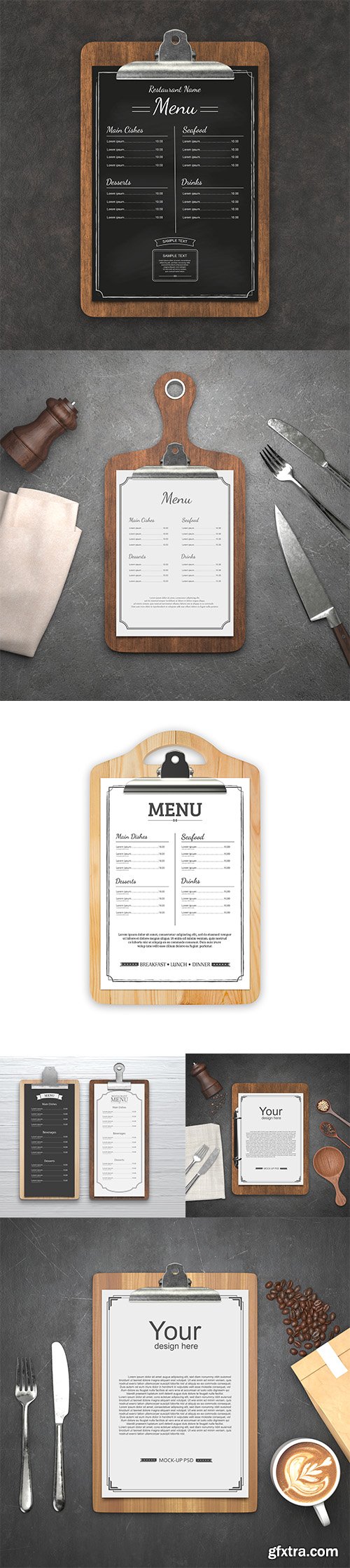 Restaurant Menu Mockup Pack