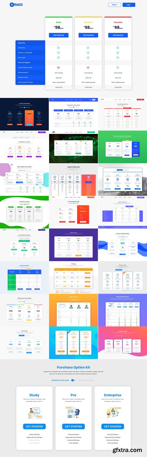 Pricing Table Pack 2019