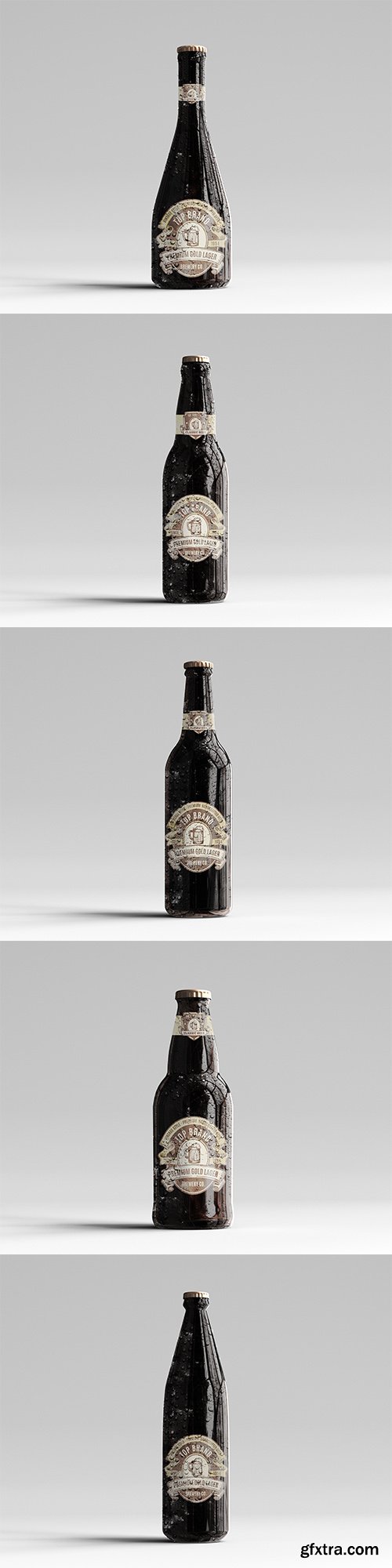 Amber Glass Beer Bottle Mockup Pack