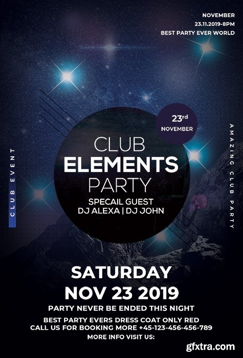 Club Element Party PSD Flyer