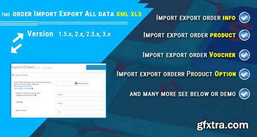 order import export xml / xls (2.x & 3.x) - OpenCart Extension