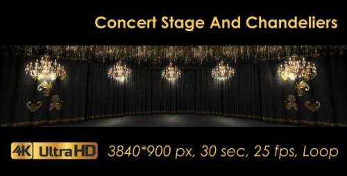 Udemy - Black Concert Stage And Chandeliers