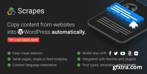 Scrapes v2.0.0 - Automatic Web Content Crawler & Auto Post Plugin for WordPress - NULLED