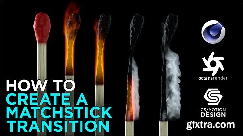 Modeling a Matchstick and burning it down in Cinema 4D