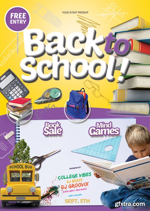 Back To School Kids - Premium flyer psd template