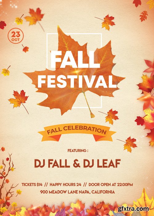 Fall Festival - Premium flyer psd template