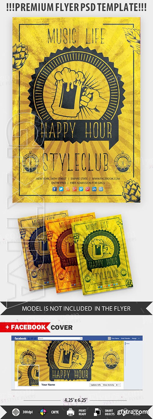 Happy Hour PSD Flyer Template