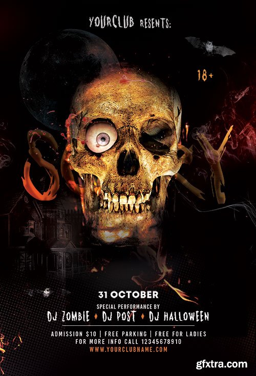 Scary Halloween  PSD Flyer Template