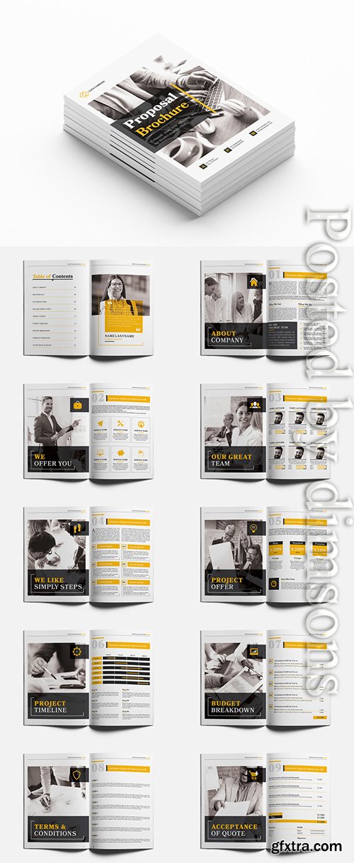 Business Proposal Layout with Yellow Accents 236511347