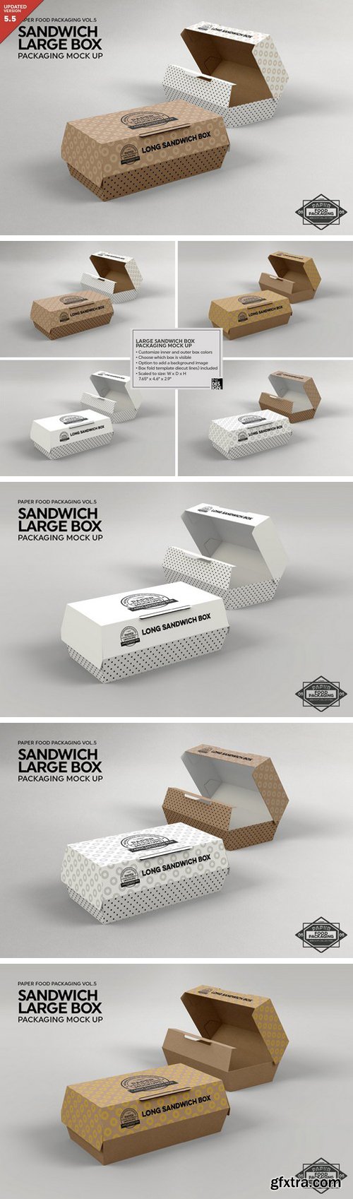 CM - Large Sandwich Box Packaging Mockup 2484572