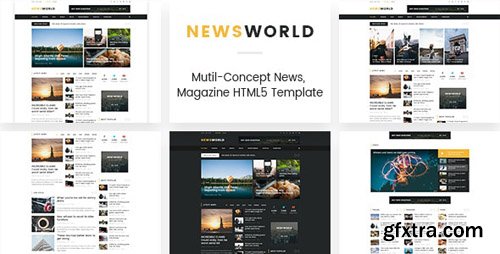 ThemeForest - Newsworld v1.0 - Mutil-Concept Magazine HTML5 Template - 19433437