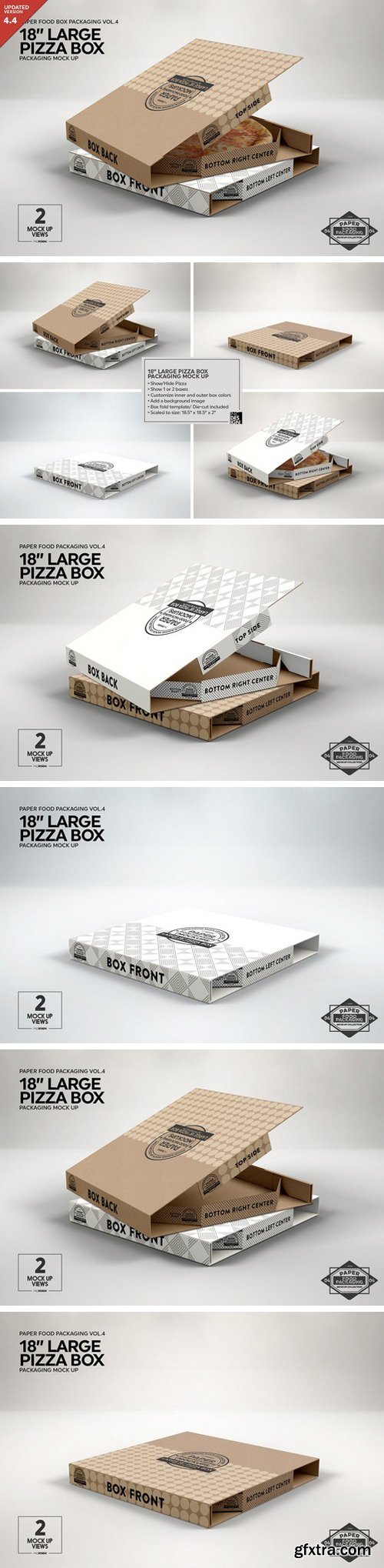 CM - Large 18 Pizza Box Packaging Mockup 2478149