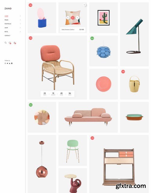 Zano  Furniture eCommerce PSD Template