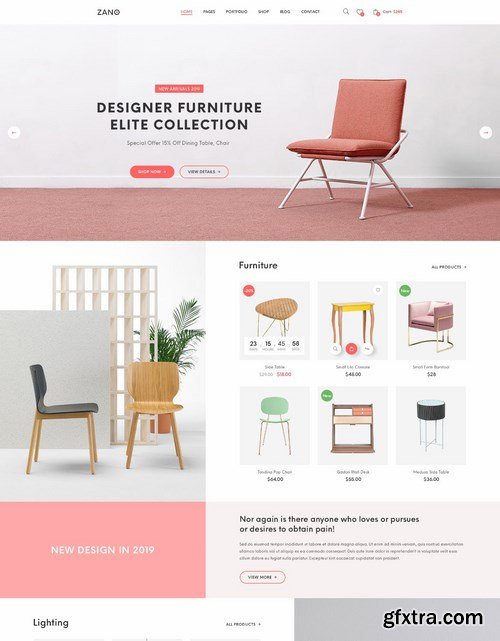 Zano  Furniture eCommerce PSD Template