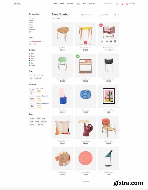 Zano  Furniture eCommerce PSD Template