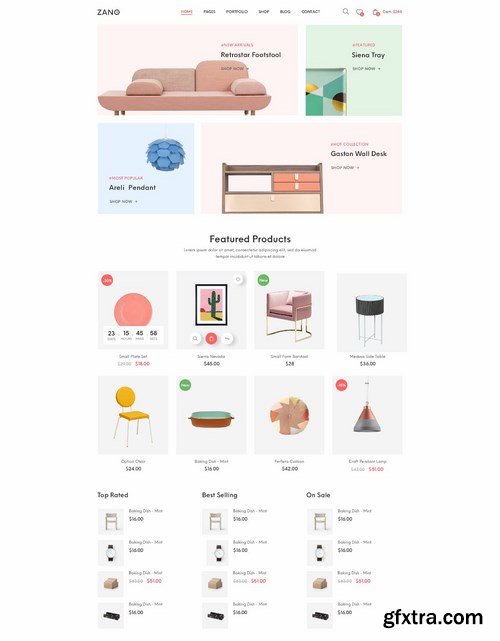 Zano  Furniture eCommerce PSD Template