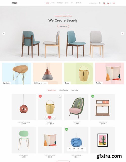 Zano  Furniture eCommerce PSD Template